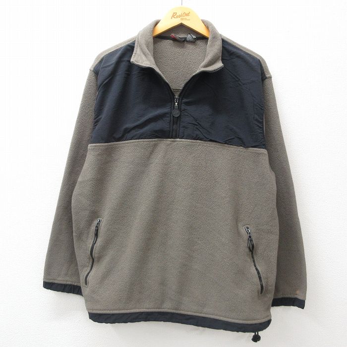 L★古着 長袖 ハーフジップ フリース ジャケット メンズ 緑系他 グリーン 24dec09 中古 アウター