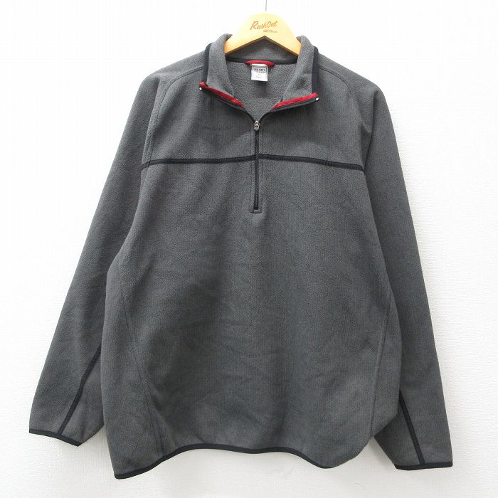 L★古着 オールドネイビー 長袖 ハーフジップ フリース ジャケット メンズ 00年代 00s 濃グレー他 24dec09 中古 アウター