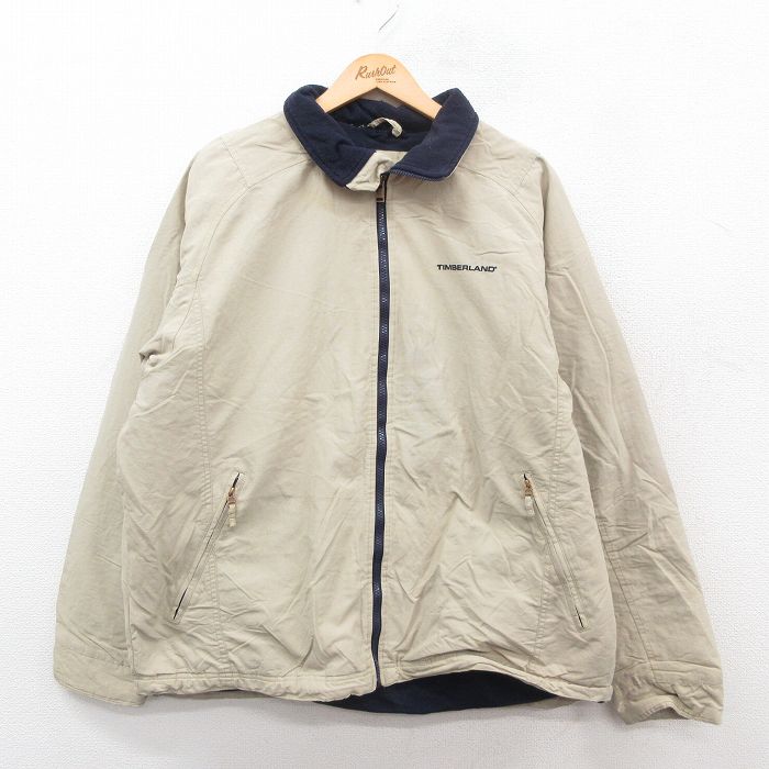 XL★古着 ティンバーランド 長袖 ジャケット メンズ 00年代 00s 大きいサイズ ベージュ カーキ 内側フリース 【spe】 24dec10 中古 アウター