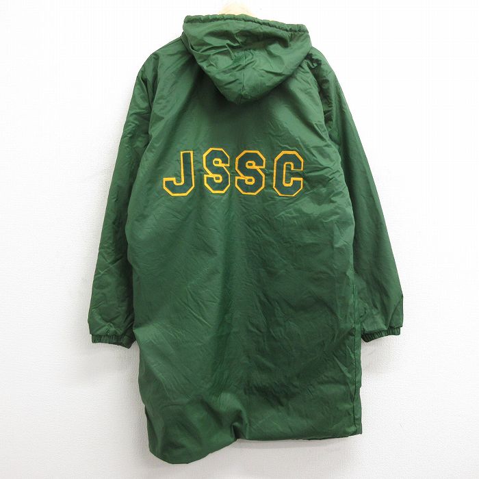 【20%OFF】XL★古着 長袖 ナイロン コート パーカー メンズ 90年代 90s JSSC ロング丈 USA製 緑 グリーン 内側フリース 24dec10 中古 アウター