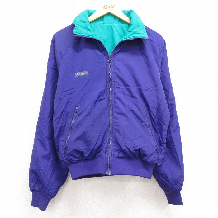 S★古着 コロンビア COLUMBIA 長袖 ナイロン ジャケット メンズ 90年代 90s シンサレート リバーシブル ラグラン 紫 パープル 24dec12 中古 アウター