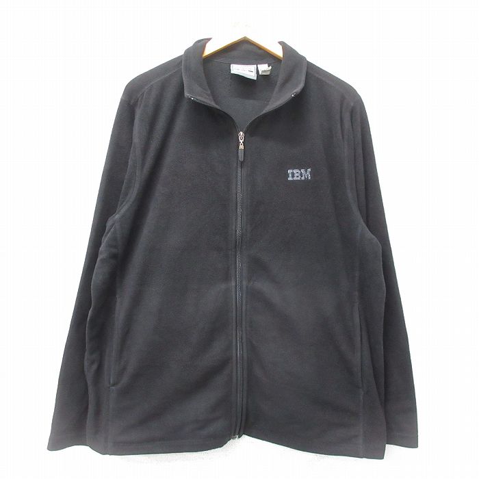 M★古着 長袖 フリース ジャケット メンズ IBM 黒 ブラック 【spe】 24dec14 中古 アウター