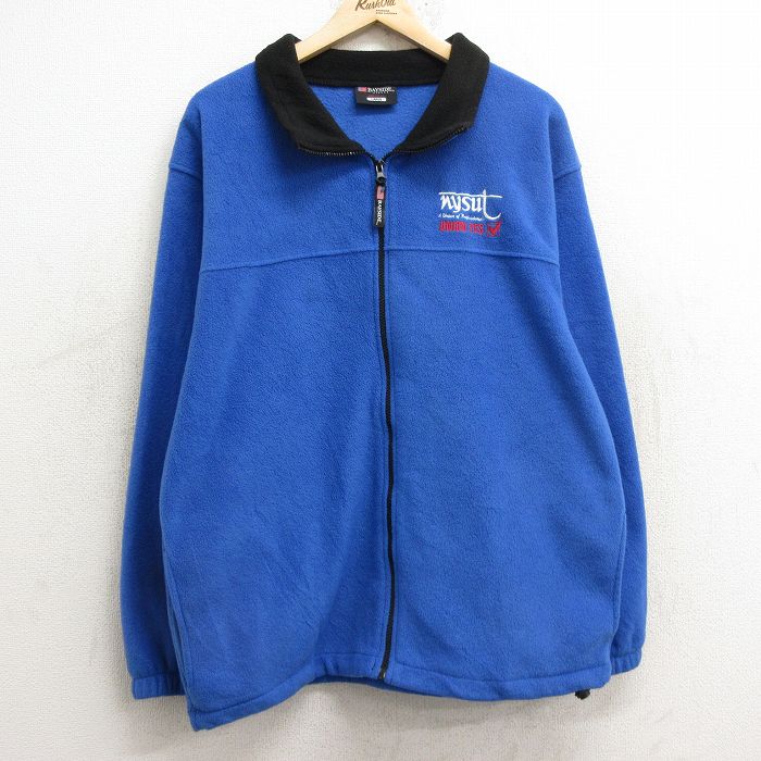 M★古着 長袖 フリース ジャケット メンズ 90年代 90s nysut USA製 青 ブルー 24dec14 中古 アウター