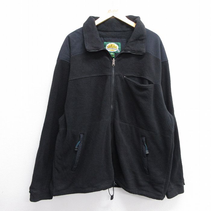【50%OFF】XL★古着 カベラス 長袖 フリース ジャケット メンズ 00年代 00s 大きいサイズ 黒 ブラック 24dec18 中古 アウター