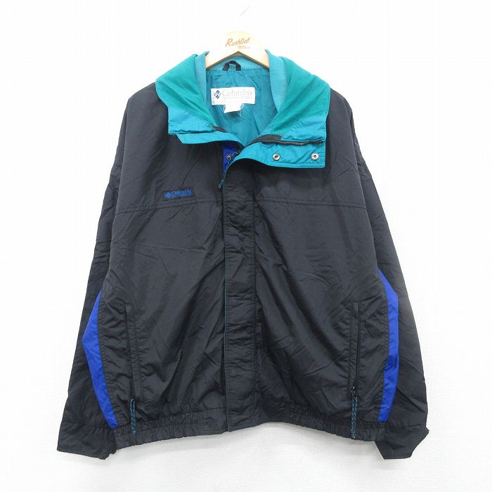 XL★古着 コロンビア COLUMBIA 長袖 ナイロン ジャケット メンズ 90年代 90s Bugaboo 大きいサイズ 黒他 ブラック 24dec19 中古 アウター