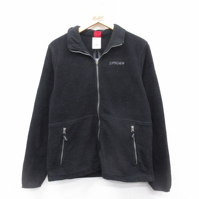 【50%OFF】S★古着 長袖 フリース ジャケット メンズ SPYDER 黒 ブラック 24dec25 中古 アウター