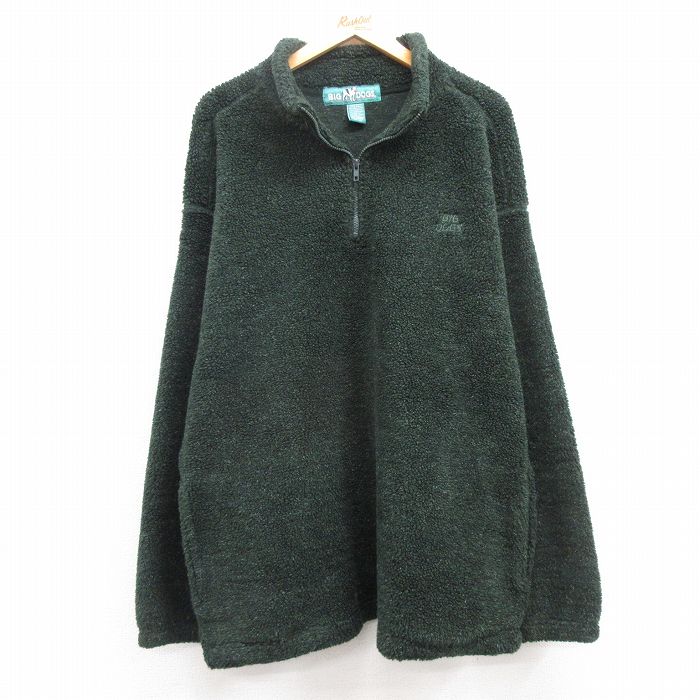 L★古着 ビッグドッグス 長袖 ハーフジップ フリース ジャケット メンズ 00年代 00s ワンポイントロゴ 濃緑 グリーン 【spe】 24dec25 中古 アウター