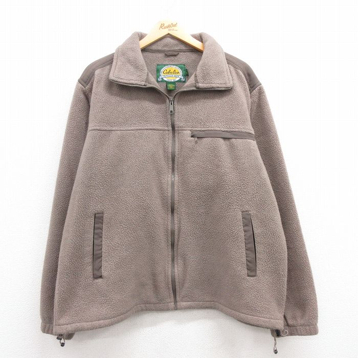 L★古着 カベラス 長袖 フリース ジャケット メンズ 00年代 00s ワンポイントロゴ ヒジ当て 茶他 ブラウン 24dec25 中古 アウター