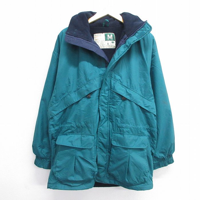 【50%OFF】M★古着 Wear Guard 長袖 ナイロン ジャケット メンズ 00年代 00s 青緑 内側フリース 24dec26 中古 アウター