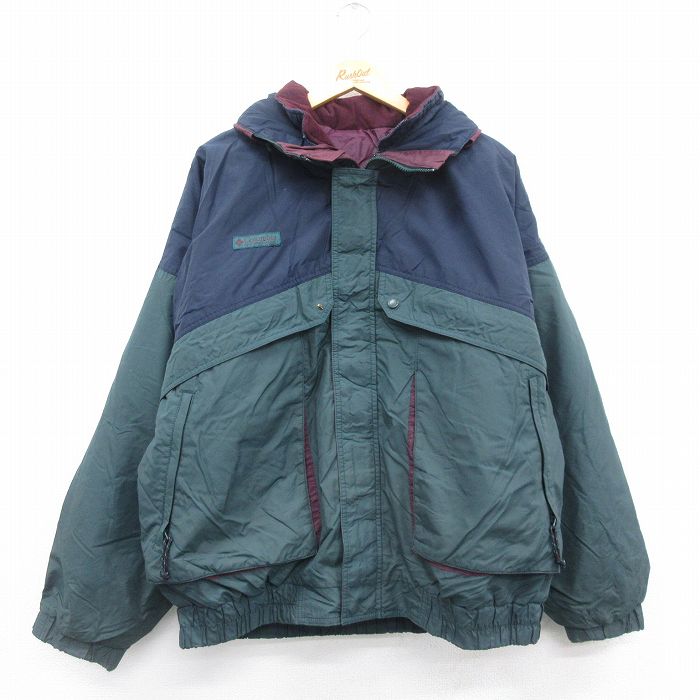 XL★古着 コロンビア COLUMBIA 長袖 ナイロン ジャケット メンズ 90年代 90s Winterwave 大きいサイズ 緑系他 グリーン 24dec28 中古 アウター