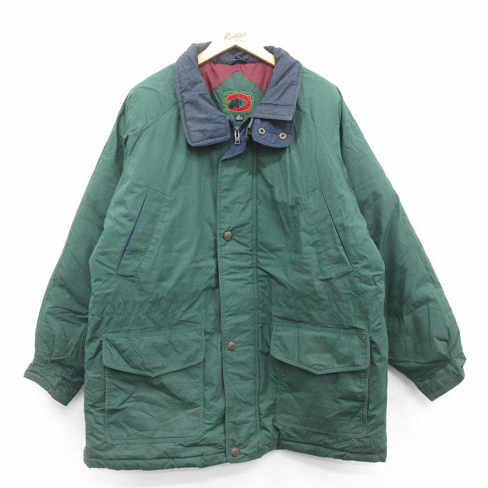【50%OFF】XL★古着 ボストントレーダーズ 長袖 ダウン ジャケット メンズ 00年代 00s 大きいサイズ ロング丈 緑 グリーン 24dec28 中古 アウター