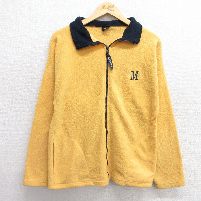 S★古着 長袖 フリース ジャケット メンズ 90年代 90s マウイ USA製 黄他 イエロー 25jan09 中古 アウター