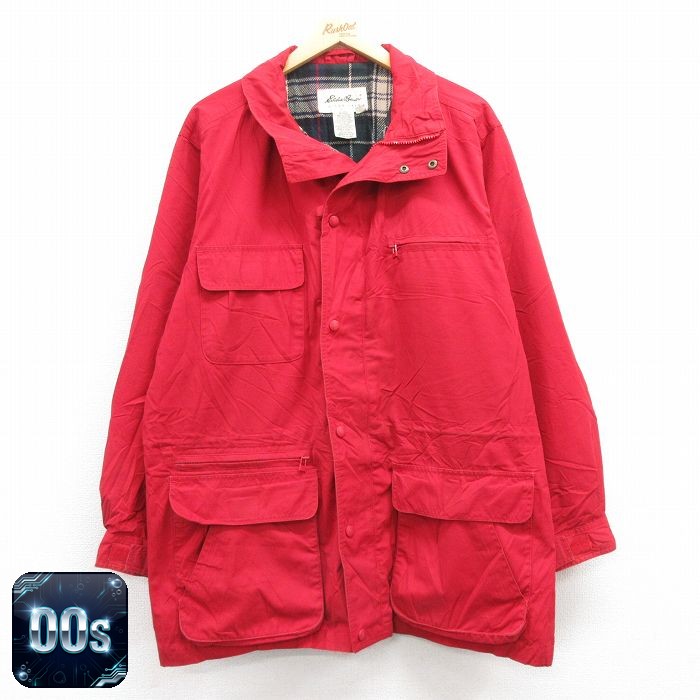 【50%OFF】エディーバウアー 00s ジャケット 内側ウール レッド L | 古着