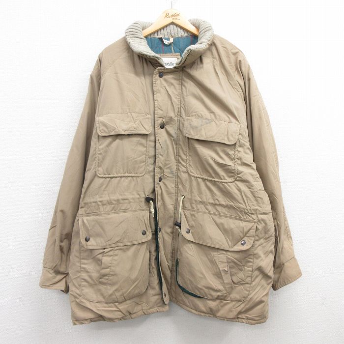 XL★古着 セントジョンズベイ 長袖 ジャケット メンズ 90年代 90s 大きいサイズ ロング丈 ラグラン ベージュ カーキ 内側キルティング 25jan10 中古 アウター