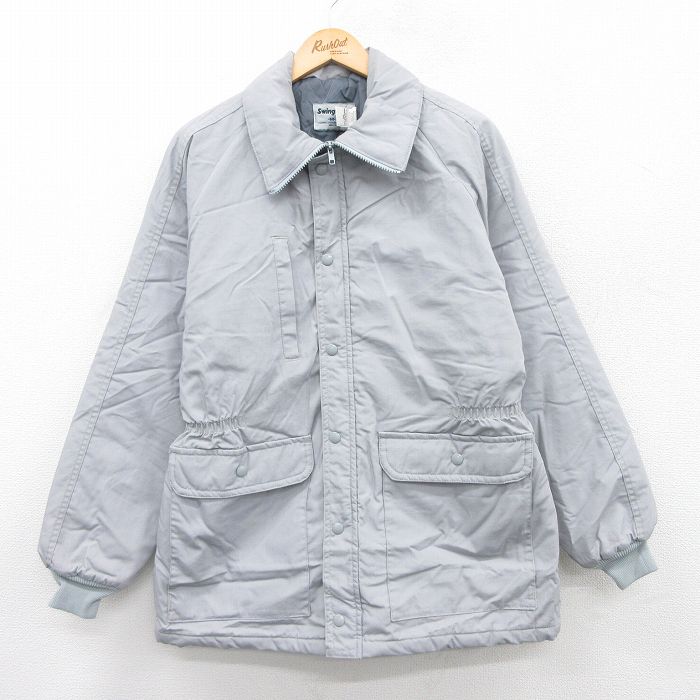【50%OFF】M★古着 スイングスター 長袖 ジャケット メンズ 90年代 90s ラグラン USA製 グレー 内側キルティング 25jan10 中古 アウター