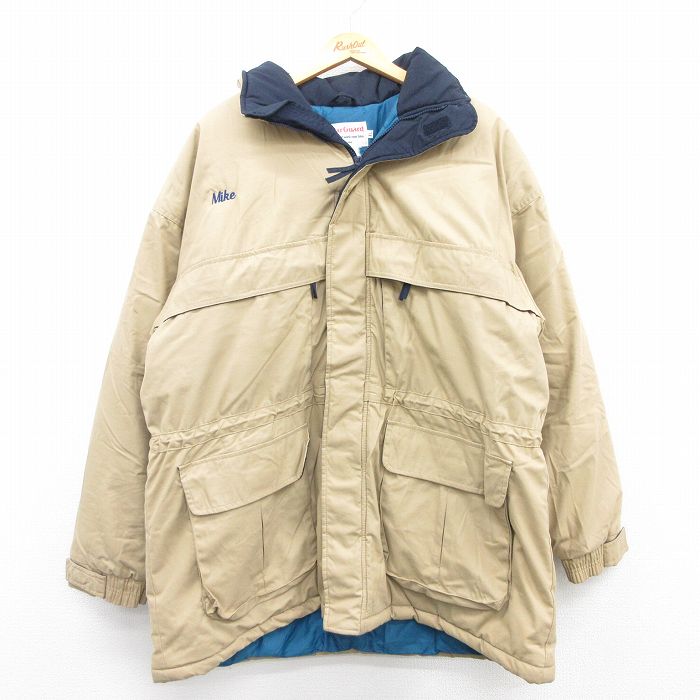 XL★古着 Wear Guard 長袖 ジャケット メンズ 80年代 80s 大きいサイズ ロング丈 ベージュ カーキ 【spe】 25jan10 中古 アウター