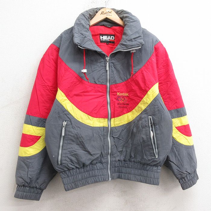 L★古着 長袖 ナイロン ジャケット メンズ 90年代 90s コダック オリンピック グレー他 25jan14 中古 アウター
