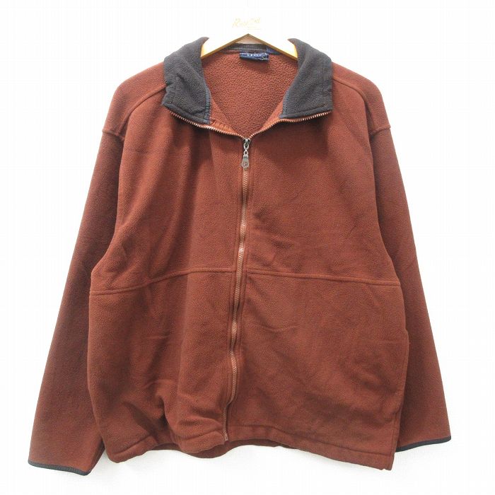 【50%OFF】L★古着 ベーシックエディションズ 長袖 フリース ジャケット メンズ 00年代 00s 茶 ブラウン 25jan20 中古 アウター