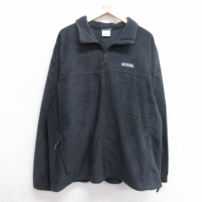 【50%OFF】XL★古着 コロンビア COLUMBIA 長袖 フリース ジャケット メンズ 大きいサイズ 黒 ブラック 25jan20 中古 アウター