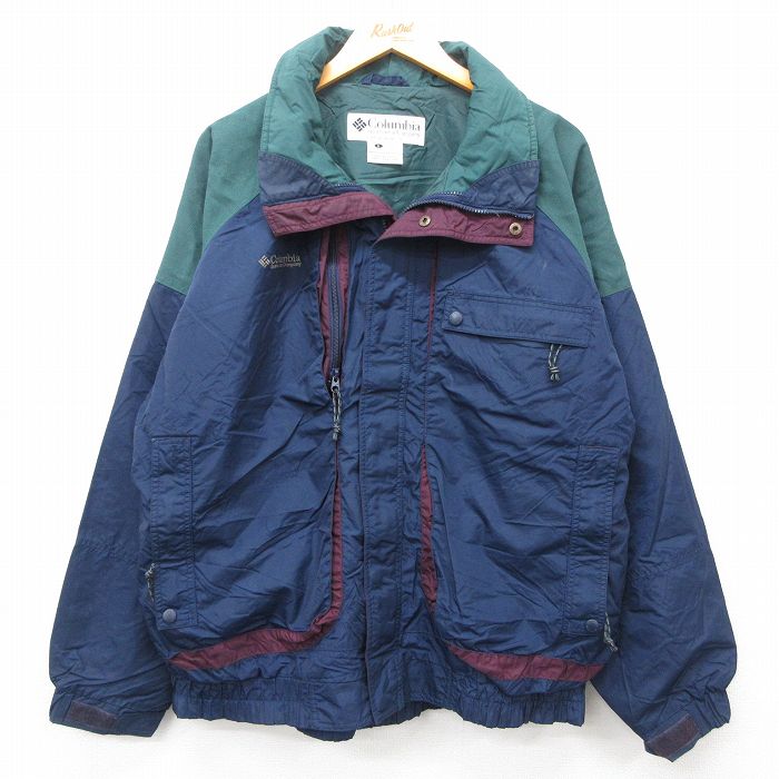 【50%OFF】XL★古着 コロンビア COLUMBIA 長袖 ナイロン ジャケット メンズ 00年代 00s Pouder Keg ラグラン 紺 ネイビー 25jan22 中古 アウター