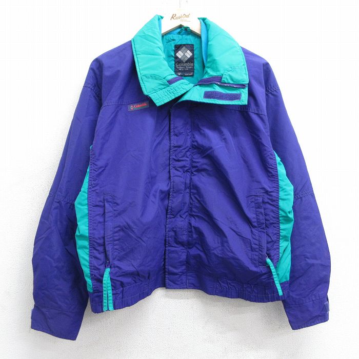 【50%OFF】L★古着 コロンビア COLUMBIA 長袖 ナイロン ジャケット メンズ 90年代 90s 紫 パープル 25jan21 中古 アウター