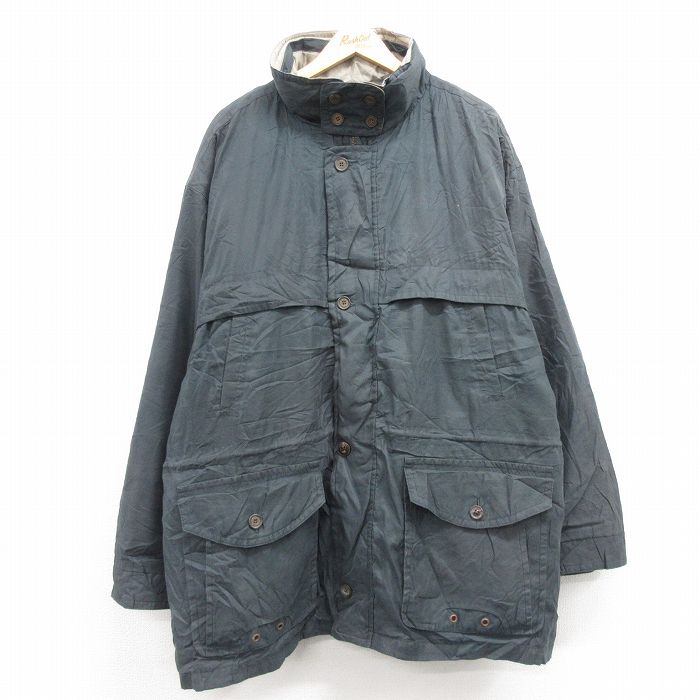 XL★古着 セントジョンズベイ 長袖 ジャケット メンズ 00年代 00s 大きいサイズ ロング丈 紺 ネイビー 内側キルティング 25jan27 中古 アウター