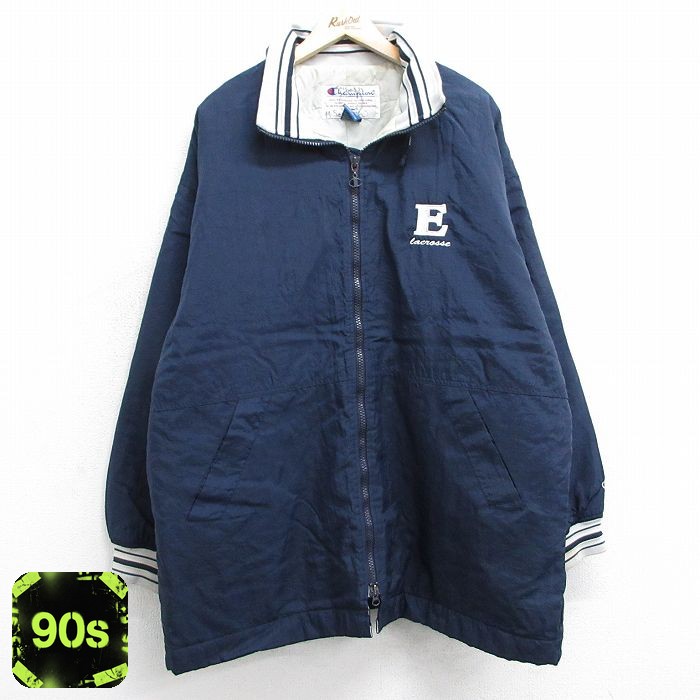 チャンピオン 90s ナイロンジャケット ラクロス ネイビー XL | 古着