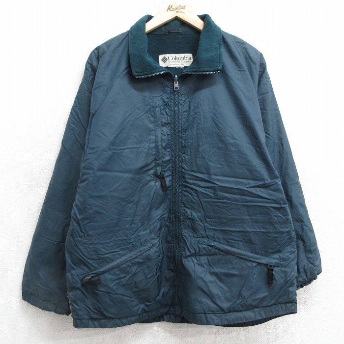 【50%OFF】L★古着 コロンビア COLUMBIA 長袖 ジャケット メンズ 00年代 00s 濃緑系 グリーン 内側フリース 25jan31 中古 アウター
