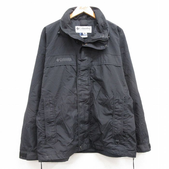 L★古着 コロンビア COLUMBIA 長袖 ナイロン ジャケット メンズ 00年代 00s ワンポイントロゴ Bugaboo 黒 ブラック 25feb05 中古 アウター