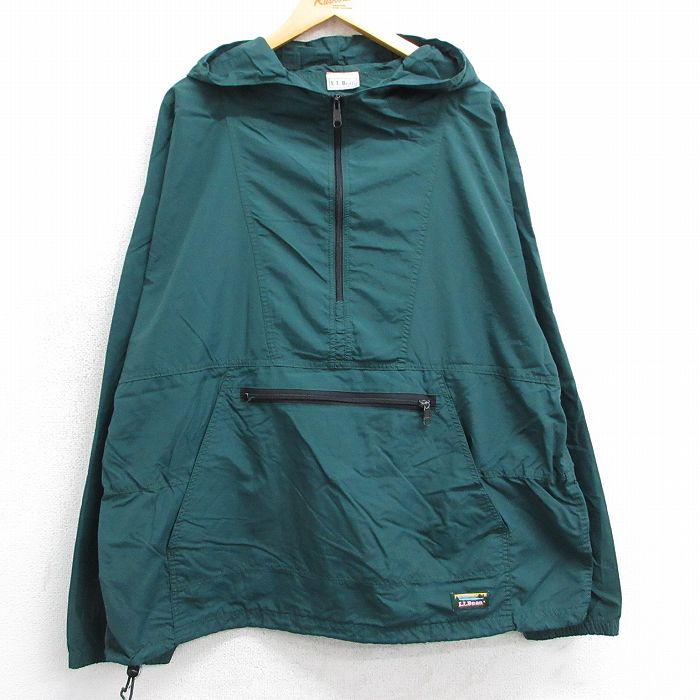 L★古着 エルエルビーン LLBEAN 長袖 ジャケット アノラック パーカー メンズ 80年代 80s 緑 グリーン 25feb06 中古 アウター