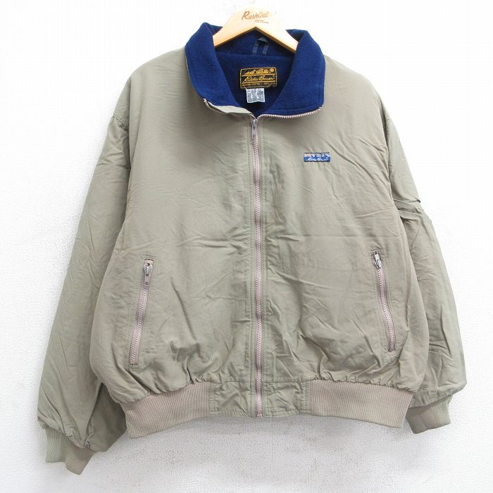 XL★古着 エディーバウアー 長袖 ジャケット メンズ 90年代 90s ベージュ カーキ 内側フリース 25feb06 中古 アウター