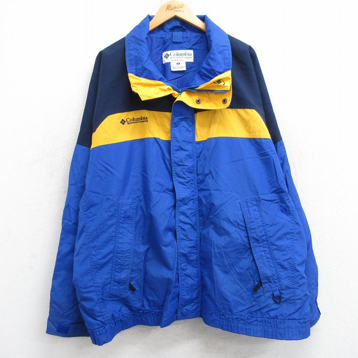 【50%OFF】XL★古着 コロンビア COLUMBIA 長袖 ジャケット メンズ 00年代 00s ワンポイントロゴ 大きいサイズ 青他 ブルー 25feb06 中古 アウター