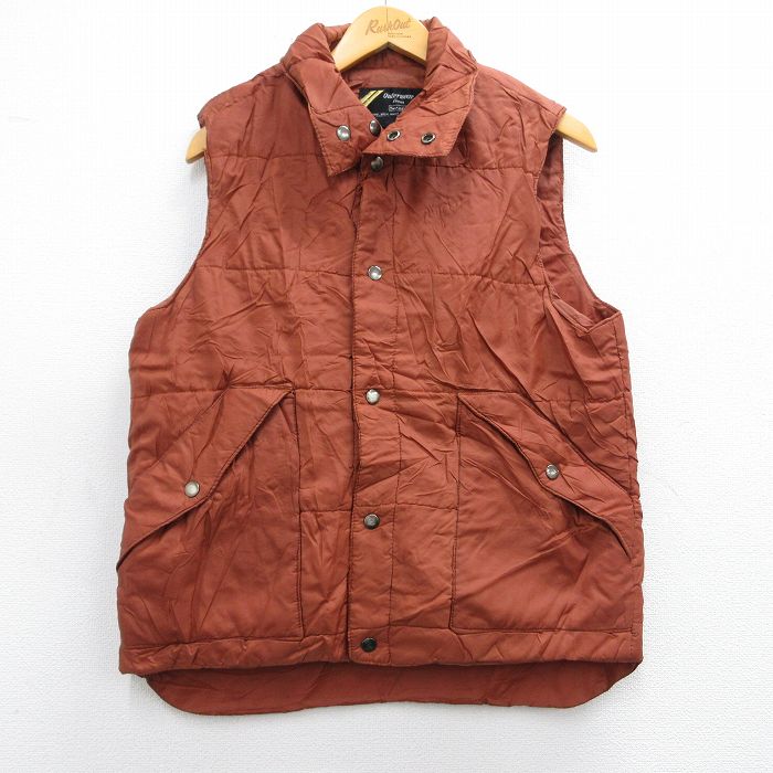 【50%OFF】S★古着 シアーズ ナイロン ベスト メンズ 80年代 80s 茶 ブラウン 25feb07 中古 アウター