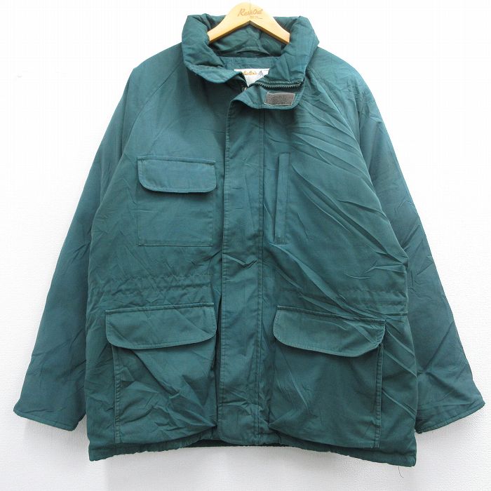 XL★古着 カベラス 長袖 ダウン ジャケット メンズ 80年代 80s 大きいサイズ ラグラン 緑 グリーン 25feb07 中古 アウター