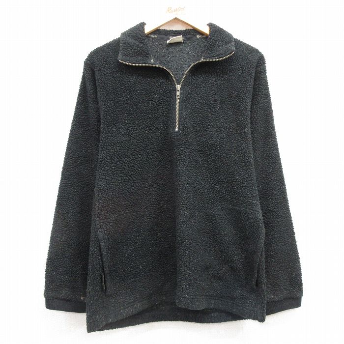【50%OFF】S★古着 コロンビア COLUMBIA 長袖 ハーフジップ フリース ジャケット メンズ 90年代 90s USA製 黒 ブラック 25feb07 中古 アウター