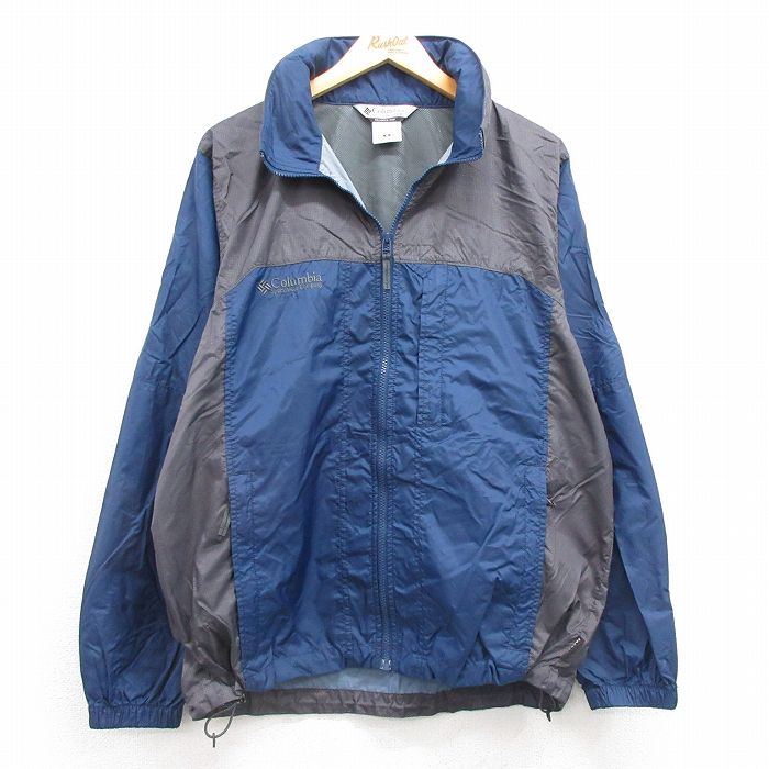 M★古着 コロンビア COLUMBIA 長袖 ナイロン ジャケット メンズ 00年代 00s ワンポイントロゴ 紺他 ネイビー 内側メッシュ 25feb07 中古 アウター