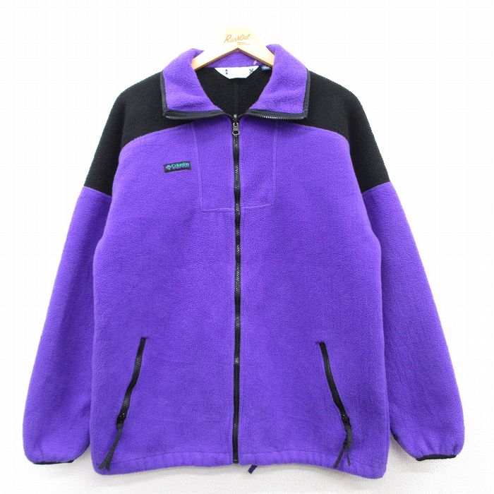 M★古着 コロンビア COLUMBIA 長袖 フリース ジャケット メンズ 90年代 90s USA製 紫他 パープル 25feb07 中古 アウター