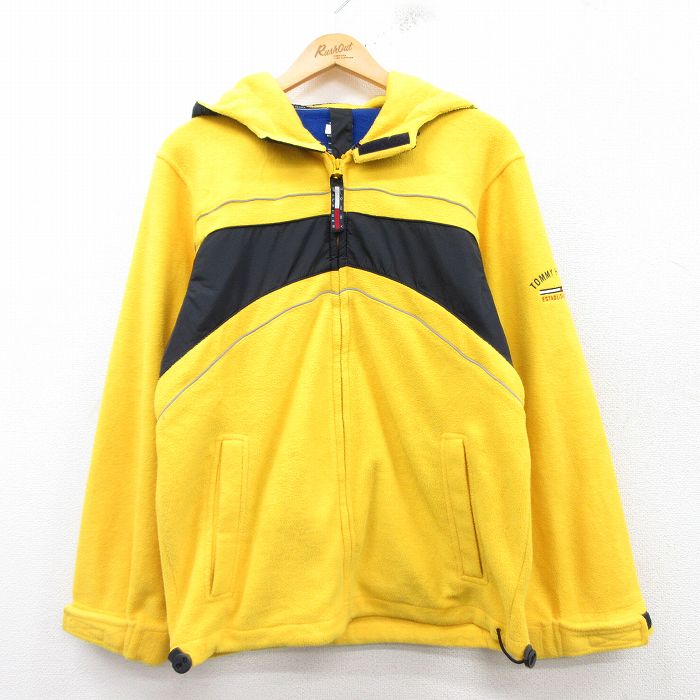 【50%OFF】トミーヒルフィガー 90s フリースジャケット ワンポイントロゴ イエロー S | 古着