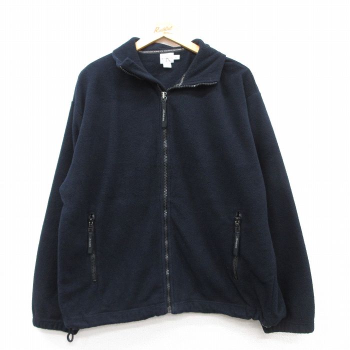 L★古着 カルバンクライン Calvin Klein 長袖 フリース ジャケット メンズ ビッグロゴ 黒 ブラック 25feb07 中古 アウター