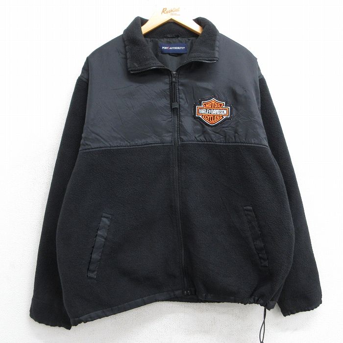 XL★古着 長袖 デナリ フリース ジャケット メンズ ハーレーダビッドソン Harley Davidson 黒 ブラック 25feb08 中古 アウター