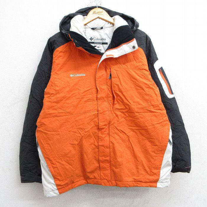 【20%OFF】XL★古着 コロンビア COLUMBIA 長袖 ナイロン ジャケット パーカー メンズ 00年代 00s ワンポイントロゴ ラグラン オレンジ他 25feb08 中古 アウター