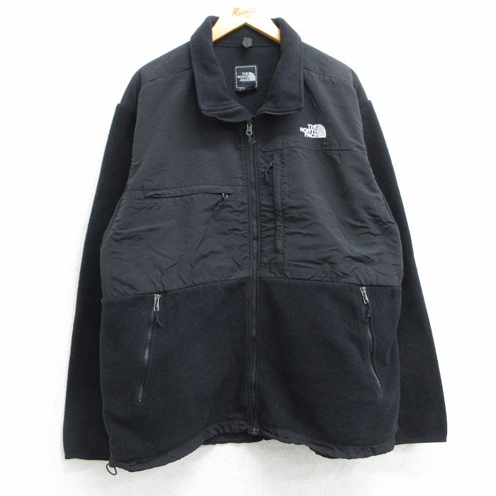 XL★古着 ノースフェイス THE NORTH FACE 長袖 デナリ フリース ジャケット メンズ ワンポイントロゴ ポーラテック 黒 ブラック 25feb08 中古 アウター