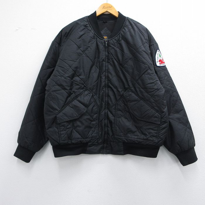 XL★古着 ルート66 長袖 ナイロン キルティング ジャケット メンズ 00年代 00s FORT 大きいサイズ 黒 ブラック 内側キルティング 【spe】 25feb08 中古 アウター