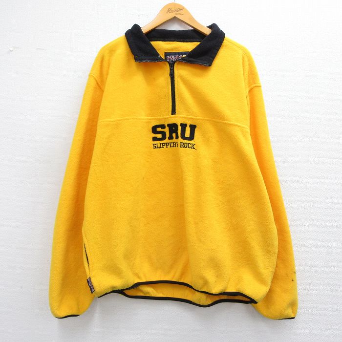 XL★古着 ジャンスポーツ 長袖 ハーフジップ フリース ジャケット メンズ 00年代 00s SRU 黄他 イエロー 25feb08 中古 アウター