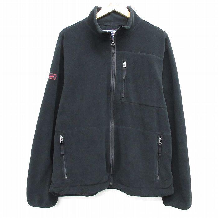 L★古着 ラルフローレン Ralph Lauren ポロスポーツ 長袖 ブランド フリース ジャケット メンズ 黒 ブラック 25feb12 中古 アウター