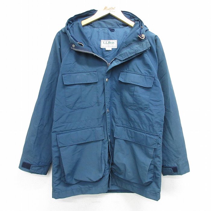 S★古着 エルエルビーン LLBEAN 長袖 ナイロン マウンテン ジャケット パーカー メンズ 80年代 80s ラグラン USA製 紺 ネイビー 25feb12 中古 アウター