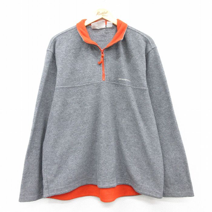 L★古着 エアロポステール AEROPOSTALE 長袖 ハーフジップ フリース ジャケット メンズ 90年代 90s ワンポイントロゴ グレー他 25feb10 中古 アウター