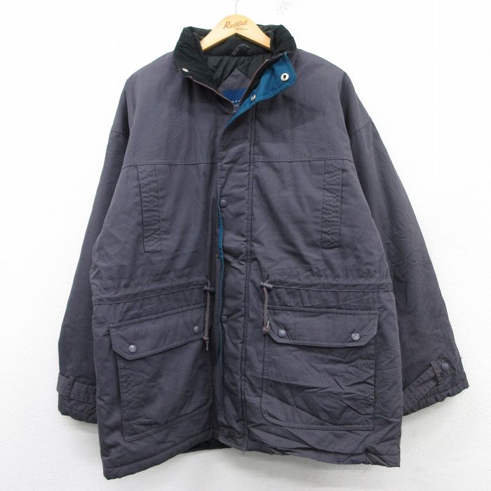 【50%OFF】XL★古着 タウンクラフト 長袖 ジャケット メンズ 90年代 90s ロング丈 紺 ネイビー 25feb10 中古 アウター