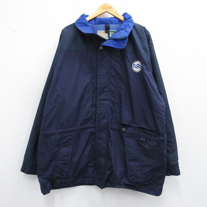 【50%OFF】XL★古着 Wear Guard 長袖 ナイロン ジャケット メンズ 00年代 00s ボストン 大きいサイズ ロング丈 紺 ネイビー 内側メッシュ 25feb14 中古 アウター
