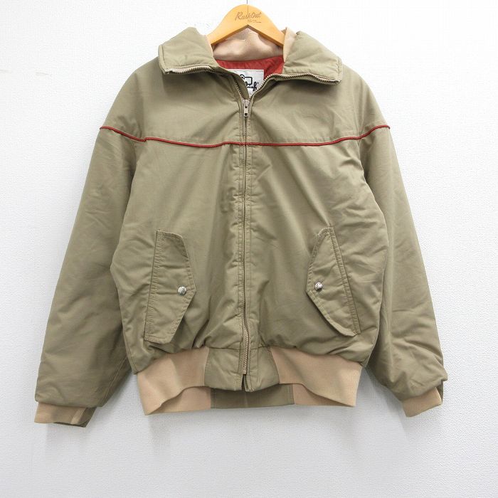 M★古着 ウールリッチ WOOLRICH 長袖 ジャケット メンズ 80年代 80s ベージュ カーキ 25feb14 中古 アウター
